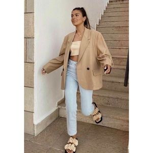 NEW ZARA PLEATED SLEEVE BLAZER